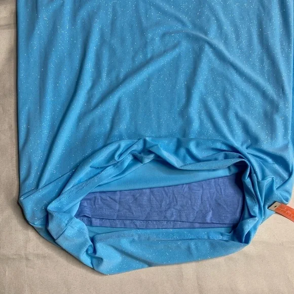 Sparkle Bandeau Blue Strapless Dress - Picture 7 of 13